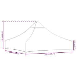 Toit de tente de réception 2x2 m Bordeaux 270 g/m²  558998558998