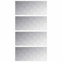 Nez de marche Rectangulaire 4 pcs Argenté 90 x 40 cm Aluminium 559020559020