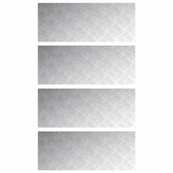 Nez de marche Rectangulaire 4 pcs Argenté 100 x 40 cm Aluminium 559043559043