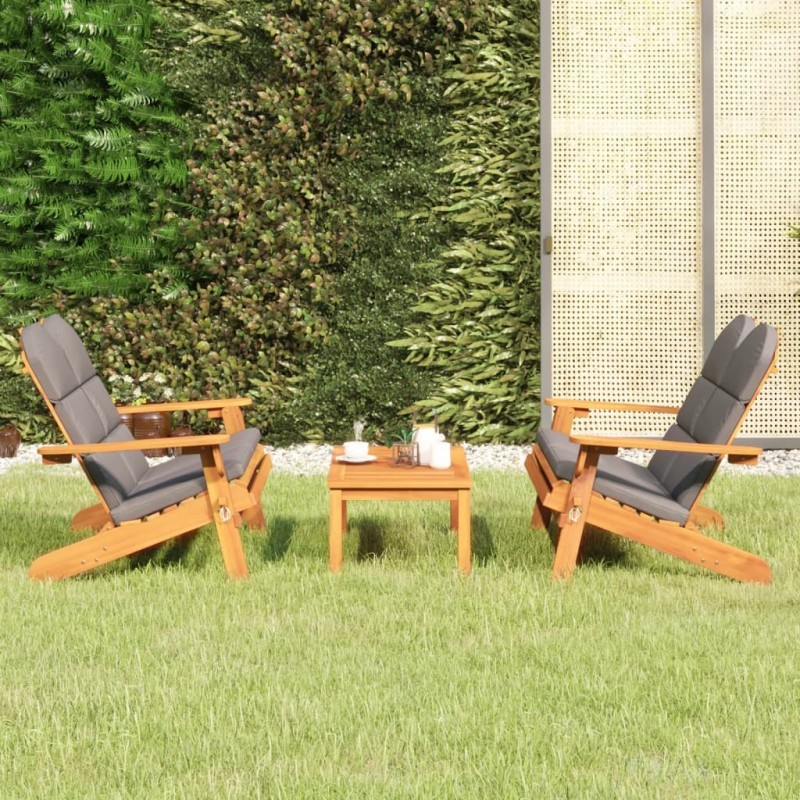 Ensemble de salon de jardin Adirondack 3 pcs bois acacia solide 559053559053