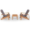 Ensemble de salon de jardin Adirondack 3 pcs bois acacia solide 559053559053