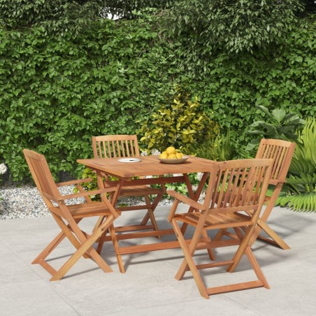 Ensemble à manger de jardin 5 pcs Bois d'acacia solide 559057559057