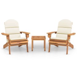 Ensemble de salon de jardin Adirondack 3 pcs bois acacia solide 559060559060