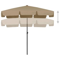 Parasol de plage taupe 200x125 cm 559066559066