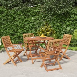Ensemble à manger de jardin 5 pcs Bois d'acacia solide 559076559076