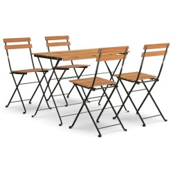 Ensemble de bistro pliable 5 pcs Bois d'acacia solide et acier 559079559079