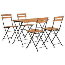 Ensemble de bistro pliable 5 pcs Bois d'acacia solide et acier 559079559079