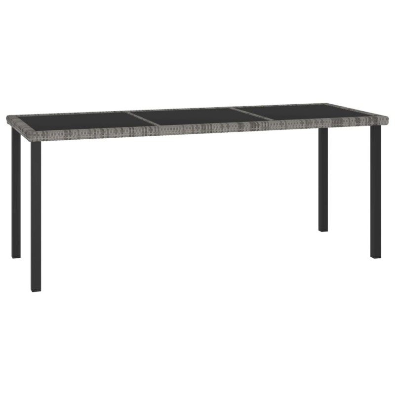 Table à dîner de jardin Gris 180x70x73 cm Résine tressée 559080559080