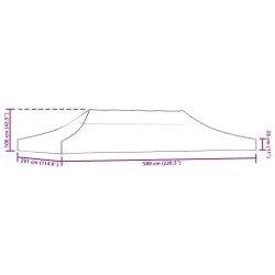 Toit de tente de réception 6x3 m Terre cuite 270 g/m² 559083559083