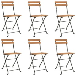 Ensemble de bistro pliable 7 pcs bois d'acacia solide et acier 559090559090