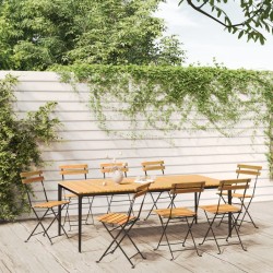 Chaises pliables de jardin lot de 8 Acier bois d'acacia massif 559092559092