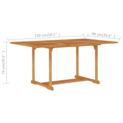 Table de jardin 150x90x75 cm Bois de teck massif 559094559094