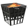 Foyer et barbecue 2 en 1 34x34x48 cm Acier 559095559095
