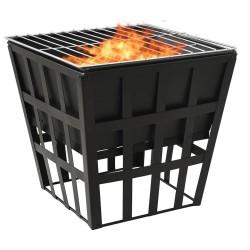 Foyer et barbecue 2 en 1 34x34x48 cm Acier 559095559095