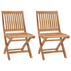 Chaises de jardin pliables lot de 2 Bois de teck massif 559103559103
