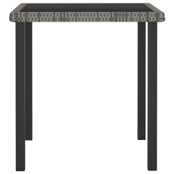 Table à dîner de jardin Gris 70x70x73 cm Résine tressée 559104559104