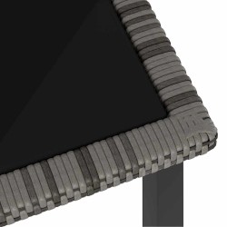 Table à dîner de jardin Gris 70x70x73 cm Résine tressée 559104559104