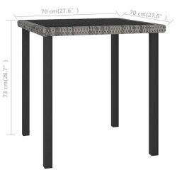 Table à dîner de jardin Gris 70x70x73 cm Résine tressée 559104559104
