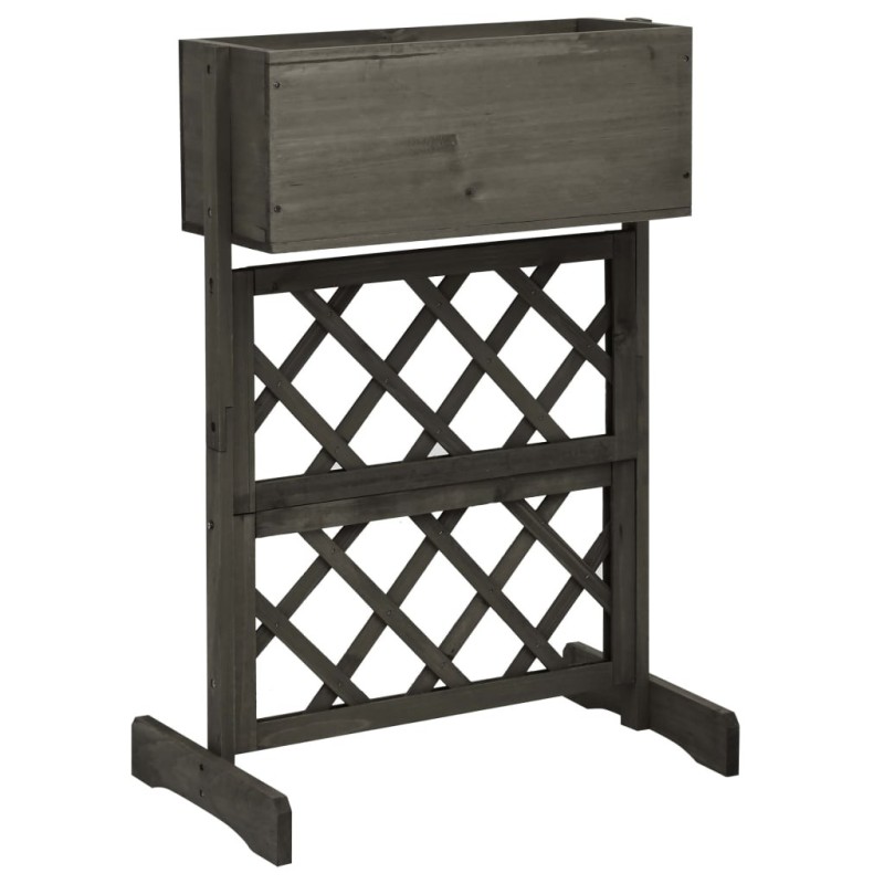 Jardinière à treillis de jardin Gris 45x30x74 cm Bois de sapin 559105559105