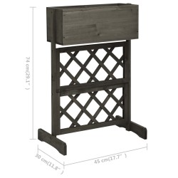Jardinière à treillis de jardin Gris 45x30x74 cm Bois de sapin 559105559105