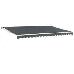 Auvent rétractable anthracite 5x3 m tissu et aluminium 559107559107