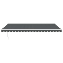 Auvent rétractable anthracite 5x3 m tissu et aluminium 559107559107