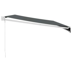 Auvent rétractable anthracite 5x3 m tissu et aluminium 559107559107