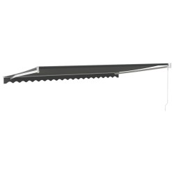 Auvent rétractable anthracite 5x3 m tissu et aluminium 559107559107