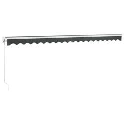 Auvent rétractable anthracite 5x3 m tissu et aluminium 559107559107