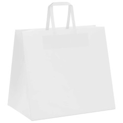 Sacs en papier 50 pcs avec poignées blanc 32x22x28 cm 559108559108