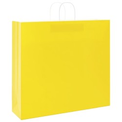 Sacs en papier 250 pcs avec poignées jaune 54x15x49 cm 559112559112