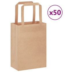 Sacs en papier 50 pcs avec poignées marron 15x8x21 cm 559115559115