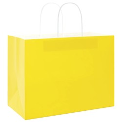 Sacs en papier 250 pcs avec poignées jaune 32x17x25 cm 559117559117