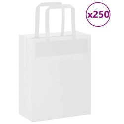 Sacs en papier 250 pcs avec poignées marron 18x8x22 cm 559125559125