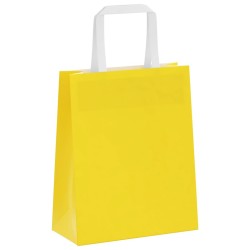 Sacs en papier 50 pcs avec poignées jaune 18x8x22 cm 559127559127
