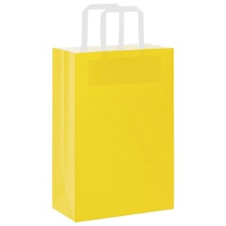 Sacs en papier 250 pcs avec poignées jaune 21x11x31 cm 559128559128