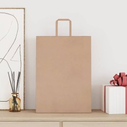 Sacs en papier 250 pcs avec poignées marron 32x17x44 cm 559137559137