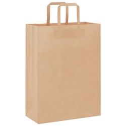 Sacs en papier 250 pcs avec poignées marron 26x12x35 cm 559141559141