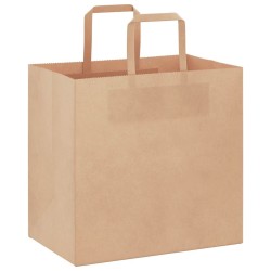 Sacs en papier 250 pcs avec poignées marron 26x17x25 cm 559143559143