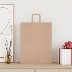 Sacs en papier 250 pcs avec poignées marron 32x12x42 cm 559144559144