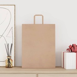 Sacs en papier 50 pcs avec poignées marron 32x12x42 cm 559145559145