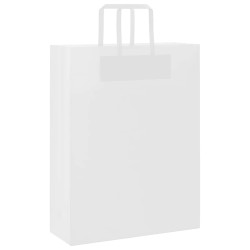 Sacs en papier 50 pcs avec poignées blanc 32x12x42 cm 559148559148