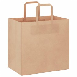 Sacs en papier 50 pcs avec poignées marron 26x17x25 cm 559156559156