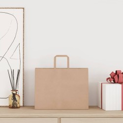 Sacs en papier 50 pcs avec poignées marron 32x17x25 cm 559157559157