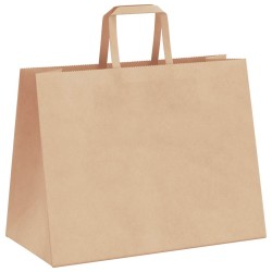 Sacs en papier 50 pcs avec poignées marron 32x17x25 cm 559157559157