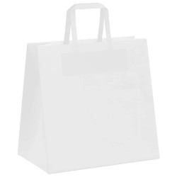Sacs en papier 50 pcs avec poignées blanc 26x17x25 cm 559162559162