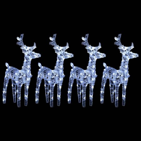 Rennes de Noël 4 pcs 160 LED Blanc froid Acrylique 559166559166