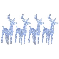 Rennes de Noël 4 pcs 160 LED Blanc froid Acrylique 559166559166