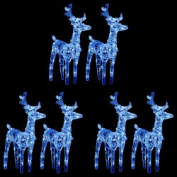 Rennes de Noël 6 pcs 240 LED Bleu Acrylique 559177559177
