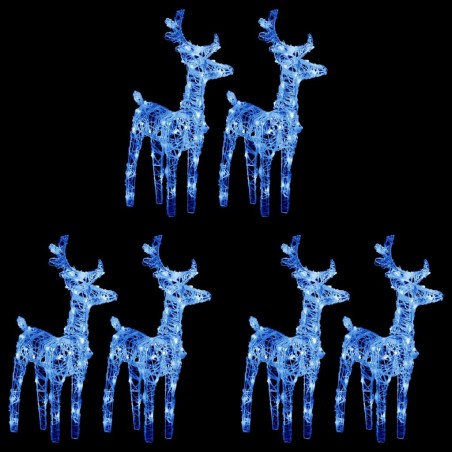 Rennes de Noël 6 pcs 240 LED Bleu Acrylique 559177559177